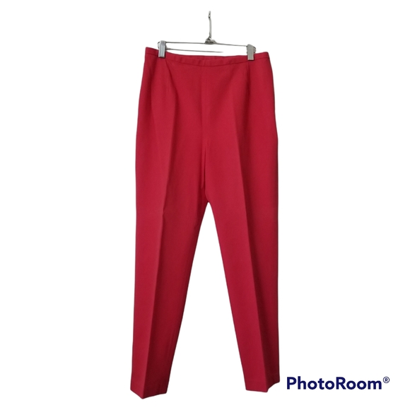 Lands' End Retro Style Side Zip Dark Coral Ankle Length Pants. Women's 12 - Picture 2 of 11